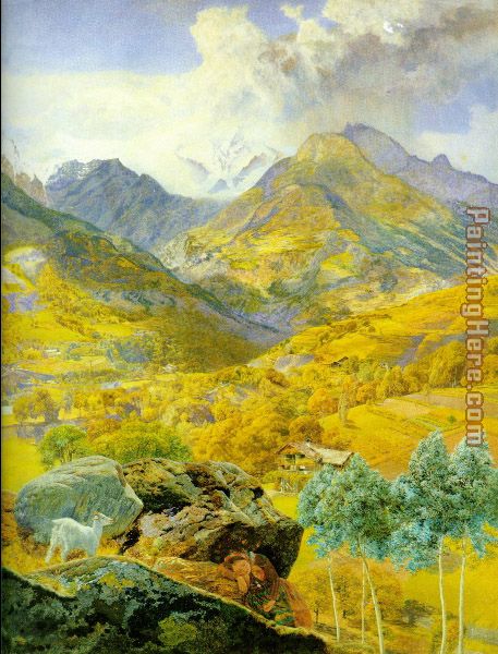 The Val d Aosta painting - John Brett The Val d Aosta art painting